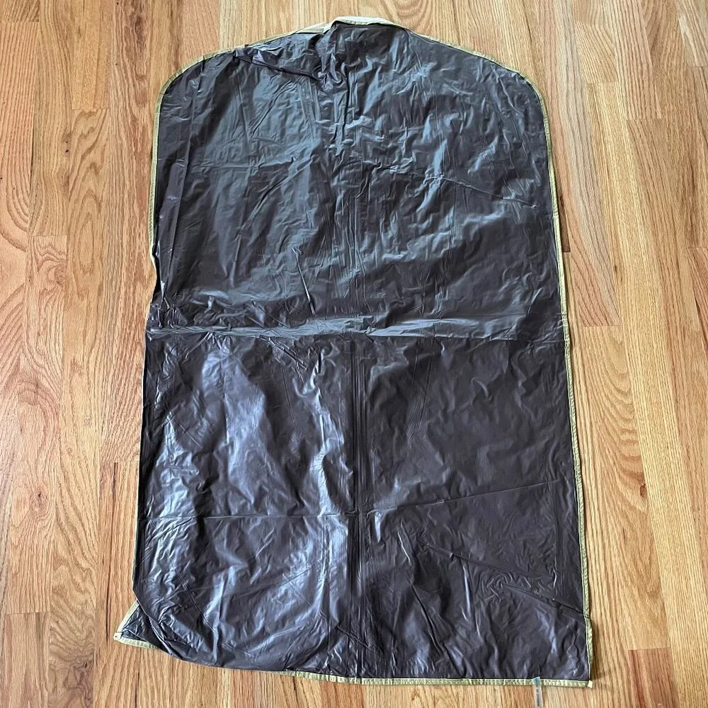 Vintage Hurley’s Men’s Shop Garment Bag Zippered Lightweight Vinyl Plastic Brown